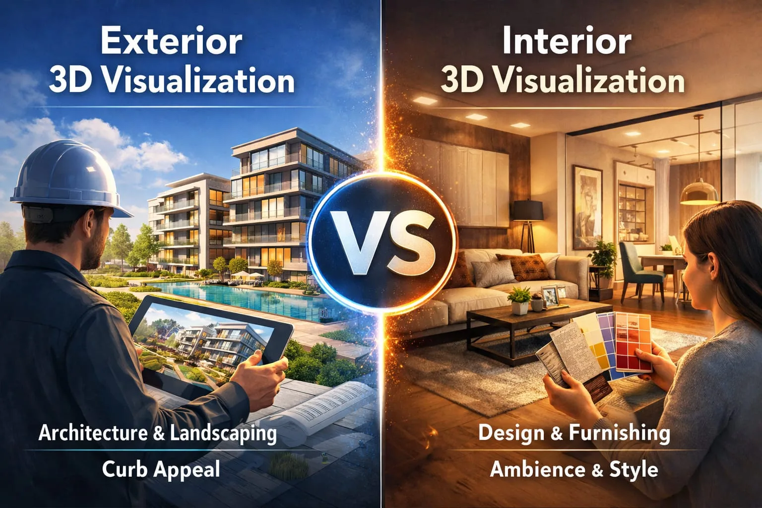 Exterior vs Interior 3D Visualization – Which to Choose in 2026?