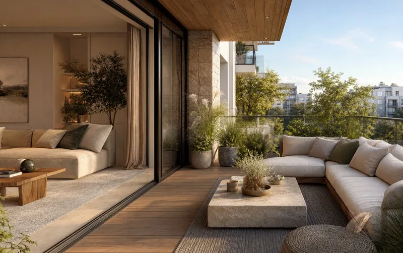 Taras i balkon jako przedłużenie salonu